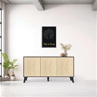 Pakketo Billie Μπουφές Ξύλινος Sonoma-Ανθρακί 149x40x77cm 248-000029