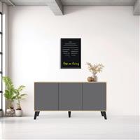 Pakketo Billie Μπουφές Ξύλινος Ανθρακί 70.5x30x91cm 248-000034