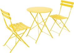 Pakketo Bistro Σετ Τραπεζαρίας για Μικρούς Εξωτερικούς Χώρους Κίτρινη 3τμχ 219-000013