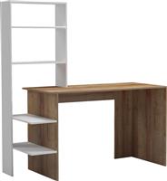 Pakketo Bivoro Γραφείο Ξύλινο με Βιβλιοθήκη Oak-Λευκό 140x55x150cm 230-000076