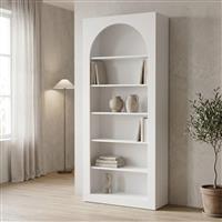 Pakketo Boke Βιβλιοθήκη Λευκή 80x31.5x180cm 230-000296