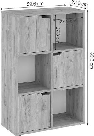 Pakketo Bookel Βιβλιοθήκη Oak 59.5x27.5x89cm 184-000102