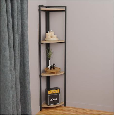 Pakketo Byrk Γωνιακή Ραφιέρα Δαπέδου Μαύρο 30x30x160cm 321-000052