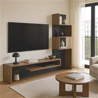 Pakketo Cazenda Έπιπλο Τηλεόρασης Ξύλινο Oak-Γκρι Μ160xΠ29xΥ126cm 230-000100