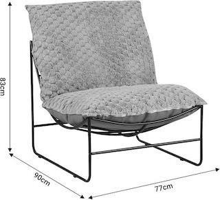 Pakketo Chopie Πολυθρόνα Γκρι Ποντικί-Μαύρο 77x90x83cm 029-000221