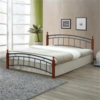 Pakketo Clarive Κρεβάτι Διπλό Μεταλλικό Καρυδί-Μαύρο για Στρώμα 140x190cm 330-000005