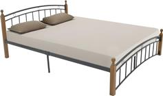 Pakketo Clarive Κρεβάτι Υπέρδιπλο Μεταλλικό Καρυδί-Μαύρο για Στρώμα 160x200cm 330-000021