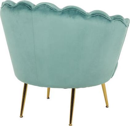 Pakketo Daimon Πολυθρόνα Βελούδινη Φυστικί-Χρυσό 79x74x78cm 128-000042