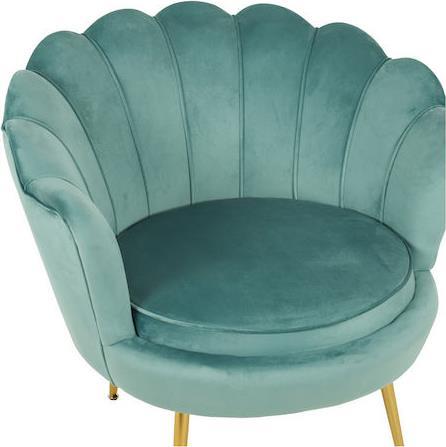 Pakketo Daimon Πολυθρόνα Βελούδινη Φυστικί-Χρυσό 79x74x78cm 128-000042
