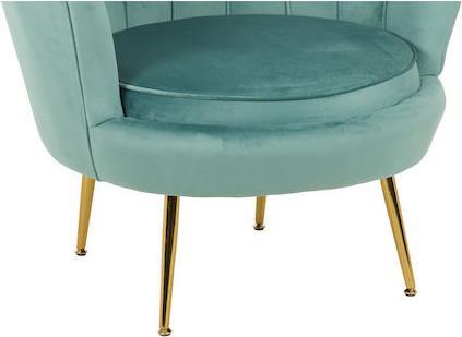 Pakketo Daimon Πολυθρόνα Βελούδινη Φυστικί-Χρυσό 79x74x78cm 128-000042