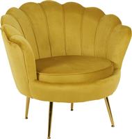 Pakketo Daimon Πολυθρόνα Βελούδινη Κίτρινο-Χρυσό 79x74x78cm 128-000044