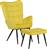 Pakketo Dorita Πολυθρόνα με Υποπόδιο Βελούδινη Κίτρινο-Μαύρο 68.5x76x103cm 029-000219