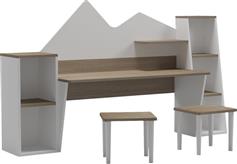 Pakketo Dualto Παιδικό Γραφείο από Μελαμίνη Sonoma-Λευκό 180x30x93.6cm 230-000207