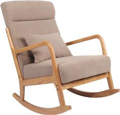 Pakketo Edeldy Πολυθρόνα Κουνιστή Γκρι-Μπεζ 102x66x99cm 393-000017