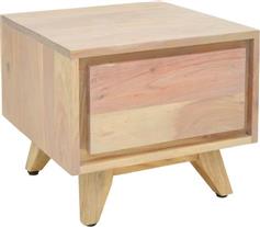 Pakketo Emira Κομοδίνο από Μασίφ Ξύλο Μπεζ 40x40x35cm 376-000001