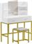Pakketo Excellence Τουαλέτα Κρεβατοκάμαρας Ξύλινη Λευκό-Μέταλλο Χρυσό με Καθρέπτη 90x40x120cm 230-000037