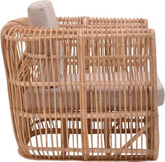 Pakketo Fajole Πολυθρόνα Εξωτερικού Χώρου Rattan Φυσική-Μπεζ με Μαξιλάρι 83x92x82cm 344-000008