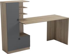 Pakketo Felanbo Γραφείο Ξύλινο με Βιβλιοθήκη Sonoma-Ανθρακί 160x60x125cm 230-000260