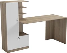 Pakketo Felanbo Γραφείο Ξύλινο με Βιβλιοθήκη Sonoma-Λευκό 160x60x125cm 230-000261