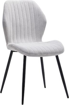 Pakketo Fersity Καρέκλα Τραπεζαρίας με Υφασμάτινη Επένδυση Λευκό-Μαύρο 48x56.5x85.5cm 101-000087