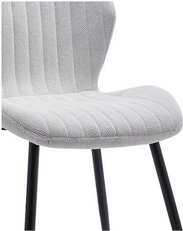 Pakketo Fersity Καρέκλα Τραπεζαρίας με Υφασμάτινη Επένδυση Λευκό-Μαύρο 48x56.5x85.5cm 101-000087