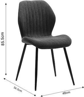 Pakketo Fersity Καρέκλα Τραπεζαρίας με Υφασμάτινη Επένδυση Λευκό-Μαύρο 48x56.5x85.5cm 101-000087