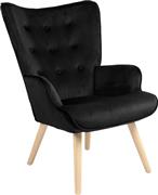 Pakketo Fluffy Πολυθρόνα Relax Βελούδινη Μαύρη 75x69x96cm 255-000086