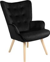Pakketo Fluffy Πολυθρόνα Relax Βελούδινη Μαύρη 75x69x96cm 255-000086
