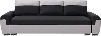 Pakketo Gaby Τριθέσιος Καναπές Κρεβάτι με Αποθηκευτικό Χώρο Μαύρο-Γκρι 260x88x88cm 074-000060