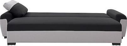 Pakketo Gaby Τριθέσιος Καναπές Κρεβάτι με Αποθηκευτικό Χώρο Μαύρο-Γκρι 260x88x88cm 074-000060
