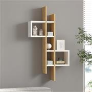 Pakketo Garel Ράφι Τοίχου Oak-Λευκό 53.8x19.6x108cm 120-000566