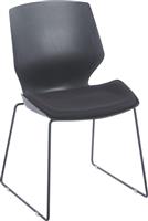 Pakketo Genuine Καρέκλα Επισκέπτη σε Μαύρο Χρώμα 47x52x85cm 254-000015