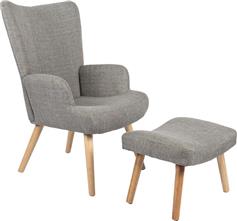 Pakketo Gerlina Πολυθρόνα Relax με Υποπόδιο Ανοιχτό Γκρι 71x64x94cm 393-000033