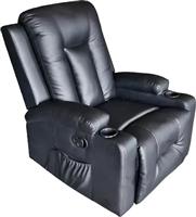 Pakketo Gessel Πολυθρόνα Relax Massage από Δερματίνη Μαύρη 80x90x98cm 331-000003