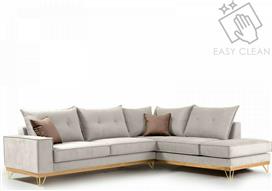 Pakketo Γωνιακός καναπές αριστερή γωνία Luxury II ύφασμα cream-mocha 290x235x95cm