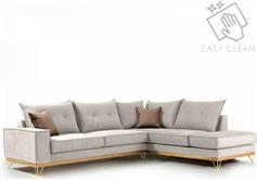 Pakketo Γωνιακός καναπές αριστερή γωνία Luxury II ύφασμα cream-mocha 290x235x95cm