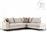 Pakketo Γωνιακός καναπές αριστερή γωνία Romantic ύφασμα cream-mocha 290x235x95cm
