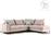 Pakketo Γωνιακός καναπές αριστερή γωνία Romantic ύφασμα elephant-ciel 290x235x95cm