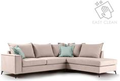 Pakketo Γωνιακός καναπές αριστερή γωνία Romantic ύφασμα elephant-ciel 290x235x95cm