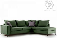 Pakketo Γωνιακός καναπές αριστερή γωνία Romantic ύφασμα κυπαρισσί-ανθρακί 290x235x95cm