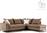 Pakketo Γωνιακός καναπές αριστερή γωνία Romantic ύφασμα mocha-cream 290x235x95cm