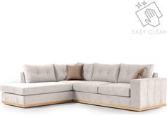 Pakketo Γωνιακός καναπές δεξιά γωνία Boston ύφασμα cream-mocha 280x225x90cm