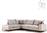 Pakketo Γωνιακός καναπές δεξιά γωνία Luxury II ύφασμα cream-mocha 290x235x90cm