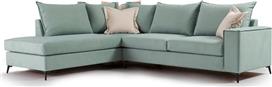 Pakketo Γωνιακός καναπές δεξιά γωνία Romantic ύφασμα Ciel-Cream 290x235x95cm