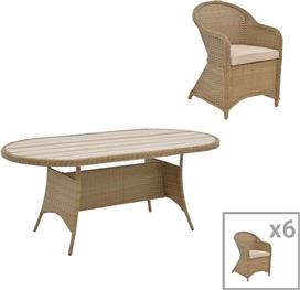 Pakketo Hadrian-Keir Σετ Τραπεζαρίας Εξωτερικού Χώρου Καφέ 7τμχ 152-000063