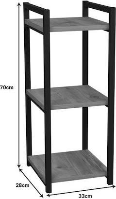 Pakketo Harvey Ραφιέρα Δαπέδου Μαύρο-Φυσική 33x28x70cm 321-000101
