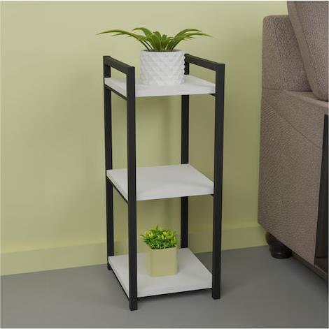 Pakketo Harvey Ραφιέρα Δαπέδου Μαύρο-Λευκή 33x28x70cm 321-000102