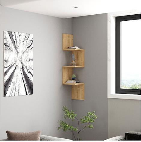 Pakketo Insta Γωνιακό Ράφι Τοίχου Oak 25x25x105.5cm 120-000561