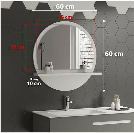 Pakketo Jaklyn Καθρέπτης Τοίχου με Λευκό Ξύλινο Πλαίσιο 62x62cm 176-000179