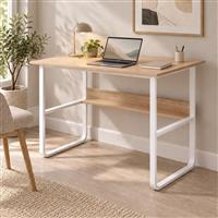 Pakketo Kela Γραφείο Ξύλινο Oak με Μεταλλικά Πόδια 100x60x73cm 072-000193